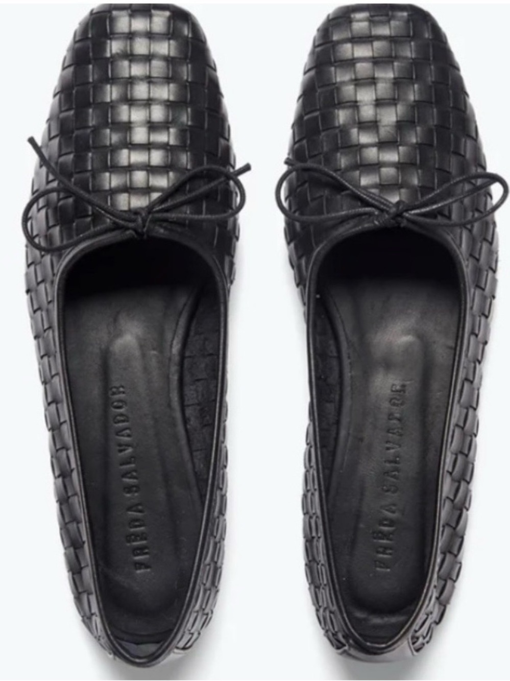 Freda Salvador Black Woven Leather Women’s Slip-On Loafers Size 5 pre -owned